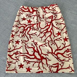 Sea coral Cavalli inspired stretch fabric pencil skirt